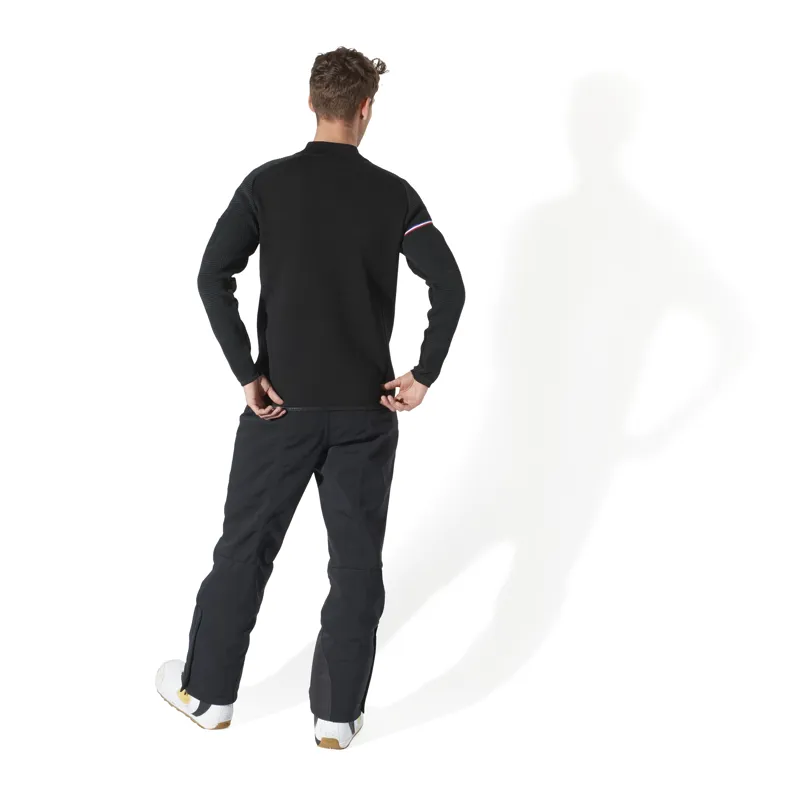 Henjl Spark Mens Merino Wool Full Zip Sweater - Black-2